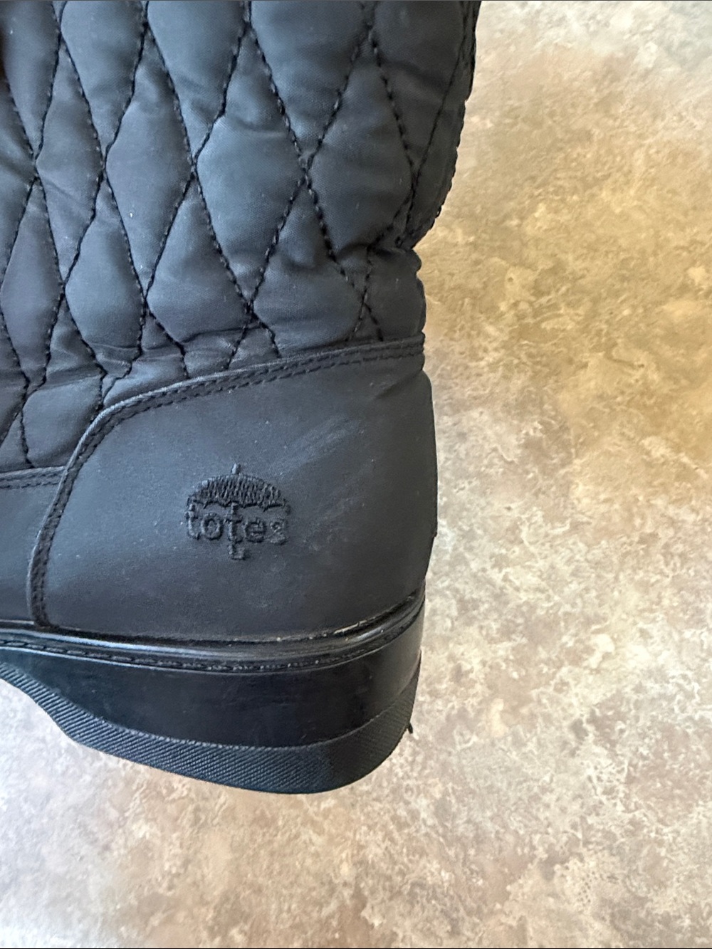 Totes Black Quilted Mid-Calf Winter Boots with Fur Trim - Picture 2 of 6